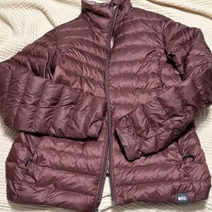 REI Burgundy Quilted Jacket